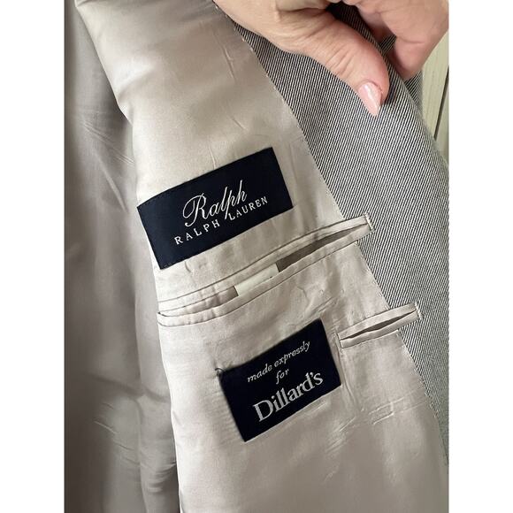 RALPH LAUREN Men's Light Blue 100% Bamboo Sports Coat Jacket Blazer Sz 48R - Picture 6 of 14